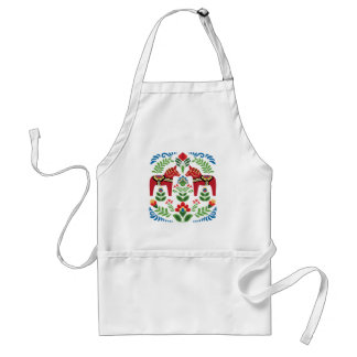 Swedish Dala Horses Red Adult Apron