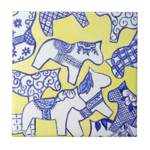 Swedish dala horses Tile
