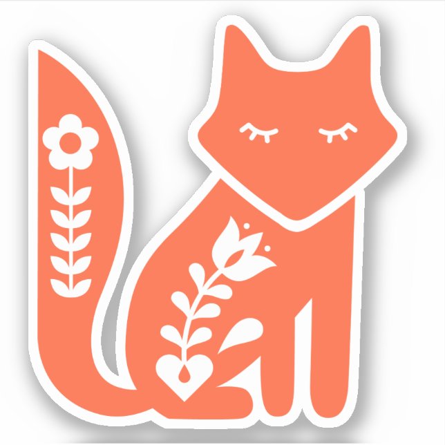 Swedish Design Cat Die Cut Sticker (Front)