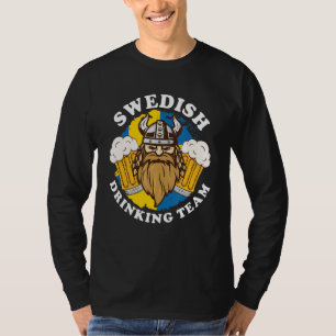 Swedish Drinking Team Beer Alcohol Party Flag Viki T-Shirt