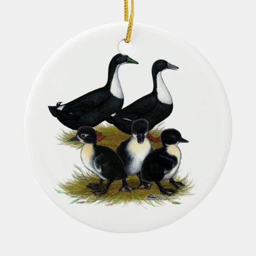 Swedish Duck Family Ceramic Ornament