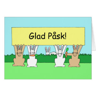 Swedish Easter Glad Påsk Cartoon Bunnies Cards