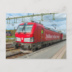 Swedish express train at Storlien. Postcard