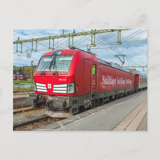 Swedish express train at Storlien. Postcard (Front)