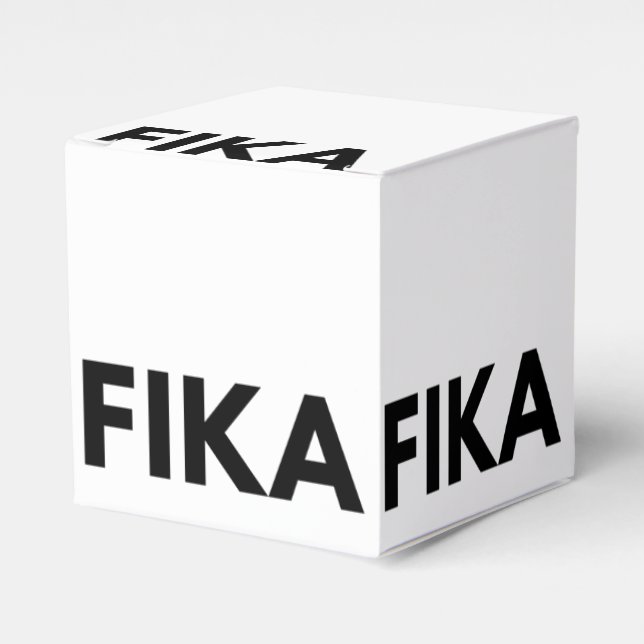 Swedish FIKA Bold Black and White Favor Boxes (Front Side)