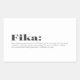 Swedish FIKA definition Rectangular Sticker