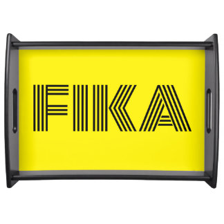 Swedish Fika Yellow and Black Serving Tray