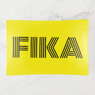 Swedish Fika Yellow and Black Trinket Tray