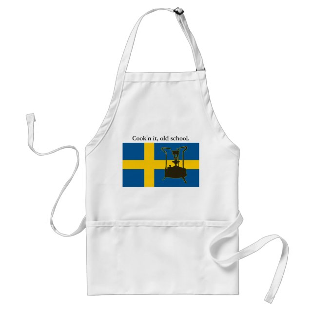 Swedish flag and Paraffin pressure stove Adult Apron (Front)