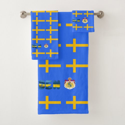 Swedish flag bath towel set