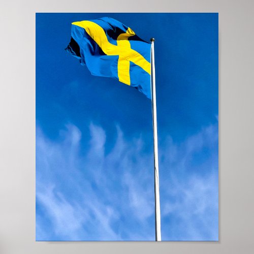 Swedish Flag Blue Yellow Photo Poster
