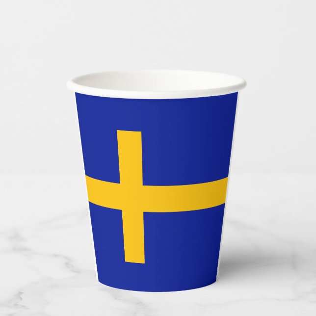 Swedish flag-coat arms paper cups (Front)