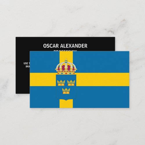 Swedish Flag  Coat of Arms Flag of Sweden Business Card