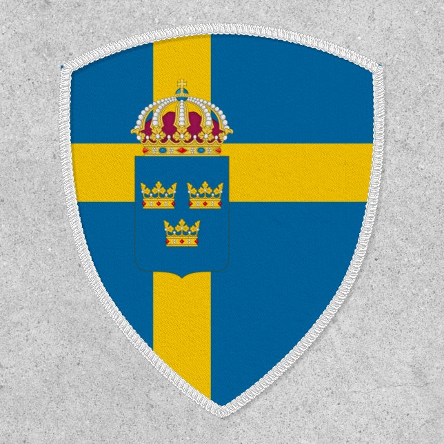 Swedish Flag & Coat of Arms, Flag of Sweden Patch (Front)
