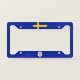 Swedish flag-coat of arms license plate frame
