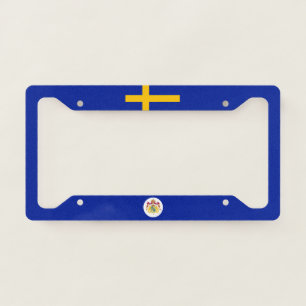 Swedish flag-coat of arms license plate frame