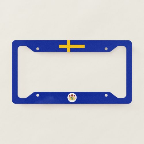 Swedish flag_coat of arms license plate frame