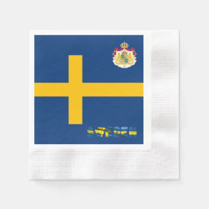 Swedish flag-coat of arms napkins