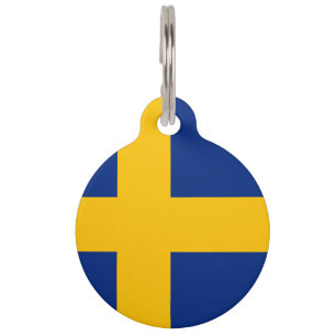 Swedish flag-coat of arms pet ID tag