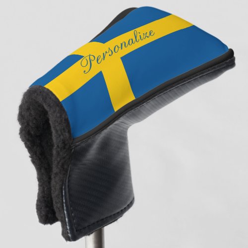 Swedish flag custom monogram golf head cover
