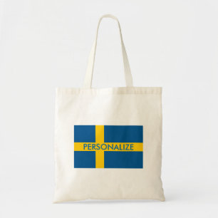 Swedish flag custom tote bag party favor gift