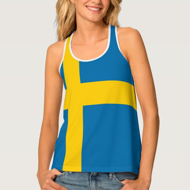 Swedish Flag Designs Tank Top (Front)