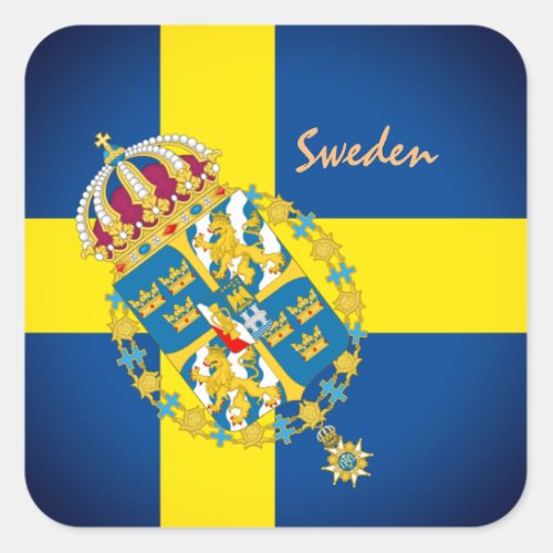 Swedish flag Emblem  Sweden holiday  sports Square Sticker