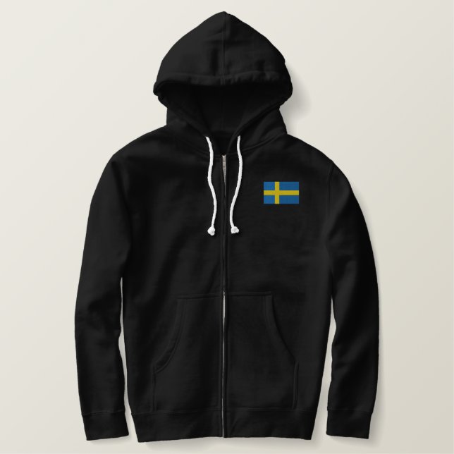 Swedish Flag Embroidered Hoodie (Design Front)