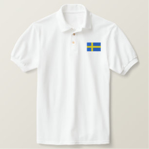 Swedish Flag Embroidered Polo Shirt