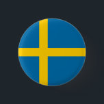 Swedish Flag, Flag of Sweden Button<br><div class="desc">Swedish Flag,  Flag of Sweden button/badge by World Flags United.</div>