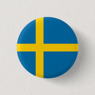 Swedish Flag, Flag of Sweden Button