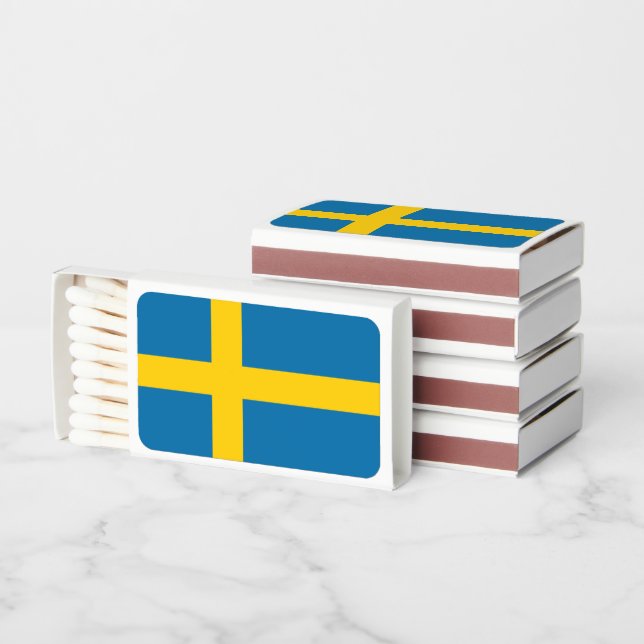 Swedish Flag, Flag of Sweden Matchboxes (Stacked)