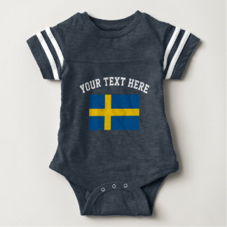 Swedish flag football jersey baby bodysuit outfit