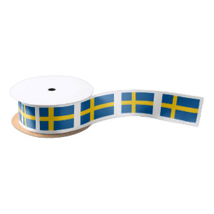 Swedish flag gift ribbon for Sweden theme party