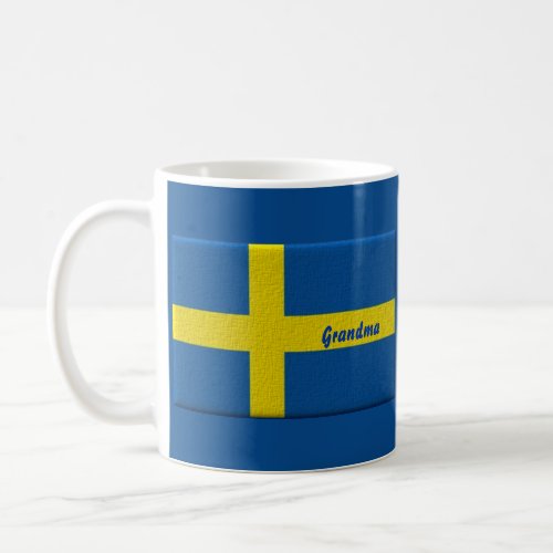 Swedish Flag Grandma or Custom Name Coffee Mug