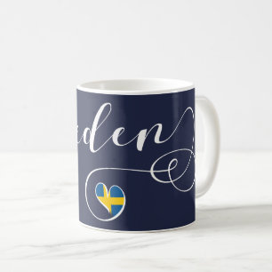 Swedish Flag Heart Design, Sweden Coffee Mug