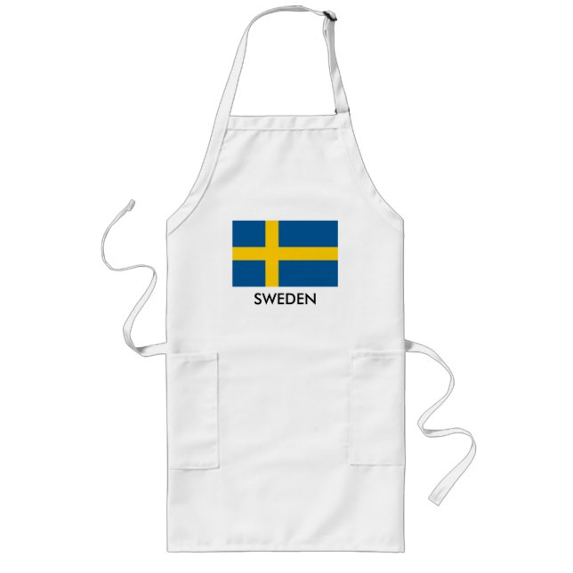 Swedish flag kitchen cooking apron for men & women (Front)