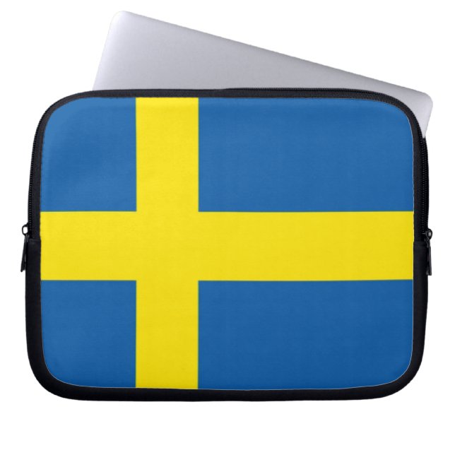 Swedish Flag Laptop Sleeve (Front)