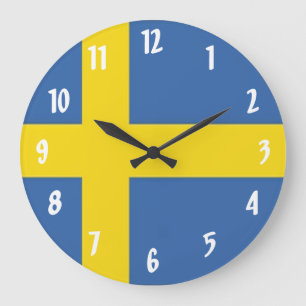 Swedish Flag Large Clock