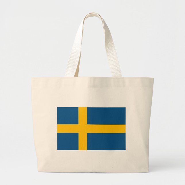 Swedish Flag Large Tote Bag (Front)