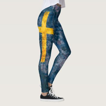 Swedish Flag Leggings by RodRoelsDesign at Zazzle
