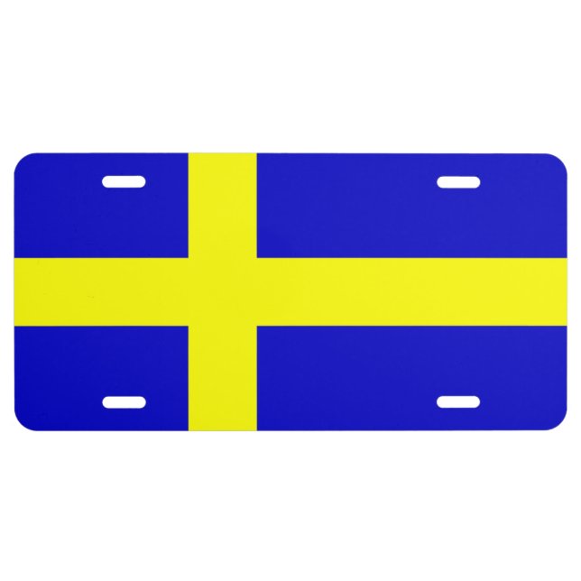 SWEDISH FLAG License Plate (Front)