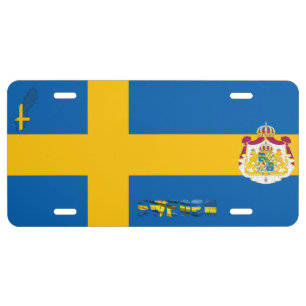 Swedish flag license plate