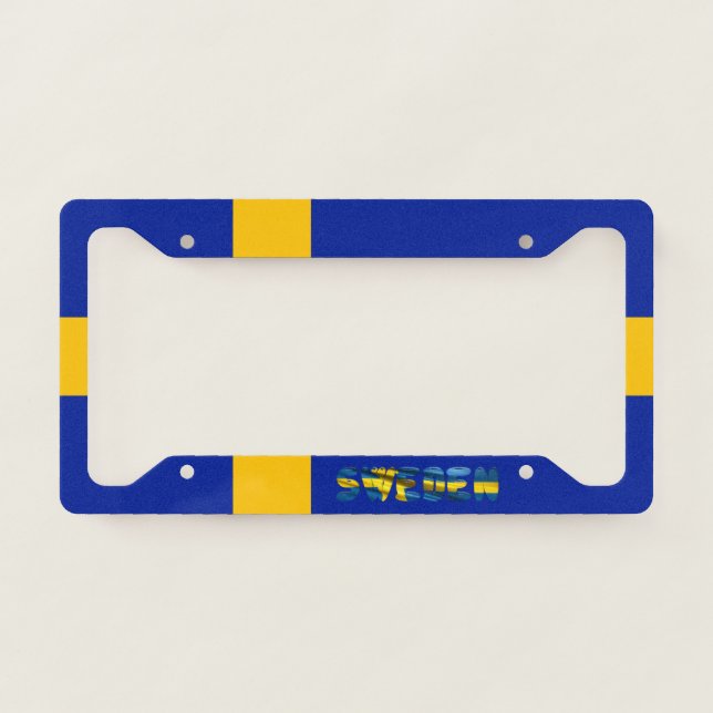 Swedish flag license plate frame (Front)