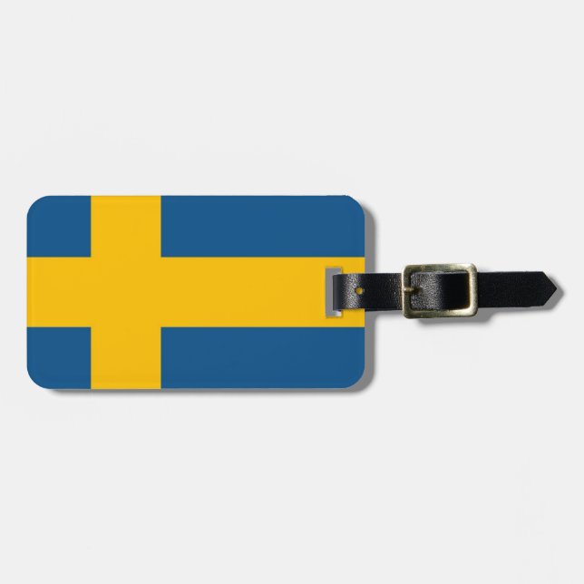 Swedish Flag Luggage Tag (Front Horizontal)
