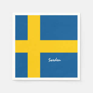 Swedish Flag Napkins, patriotic Sweden Napkins