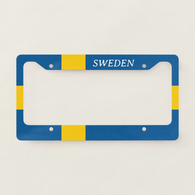 Swedish flag of Sweden car license plate frame (Front)