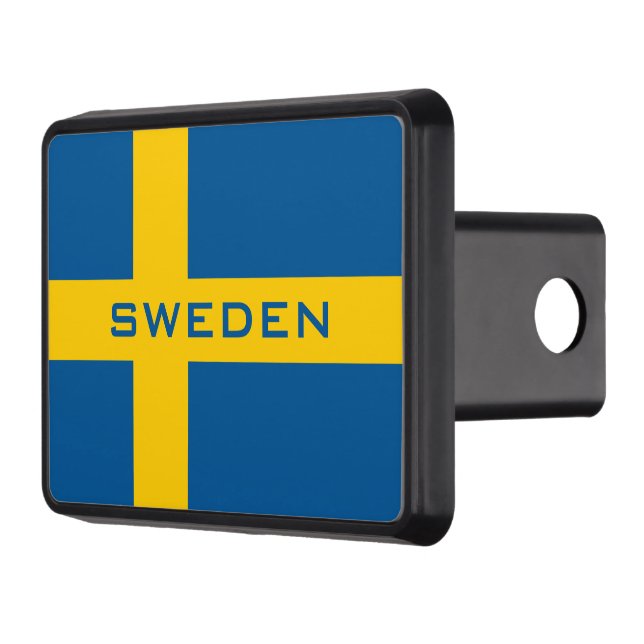 Swedish flag of Sweden car trailer hitch cover (Left)