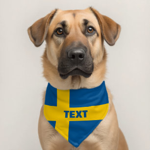 Swedish flag of Sweden custom dog name Pet Bandana Collar