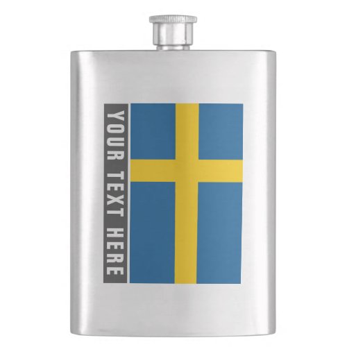 Swedish flag of Sweden custom drink flask gift